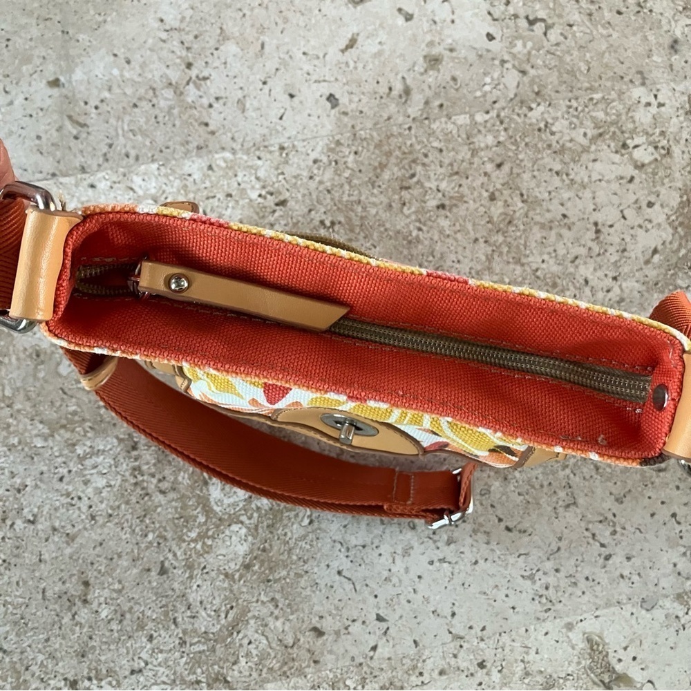 Franco Sarto Floral Canvas Crossbody Purse Bag - Picture 8 of 13